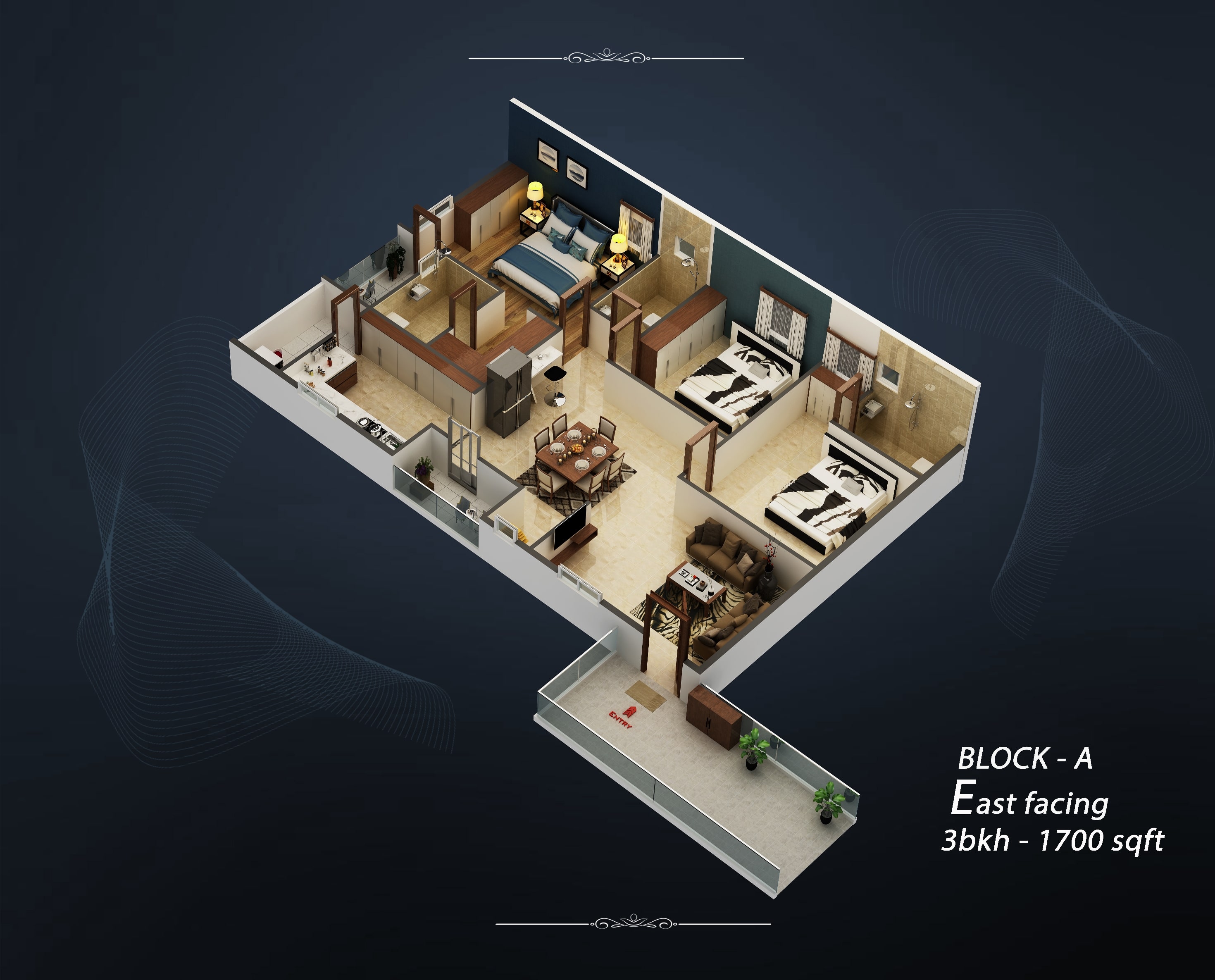 Floor plan of New apartments for sale in Kompally